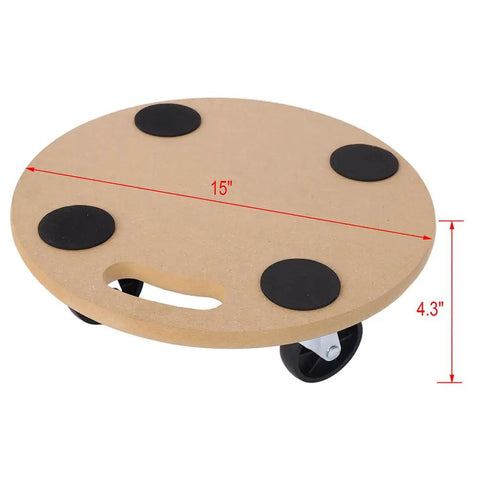 Heavy Duty 15 Inch Wooden Furniture Dolly With Wheels 500 Lb Capacity Rolling Furniture Mover Cart With Non Slip Pads top view
