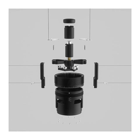 Exploded view of Hit Your Sweet Spot With This Heavy Duty Wdt Needle Distributor for 58mm Espresso Portafilters.
