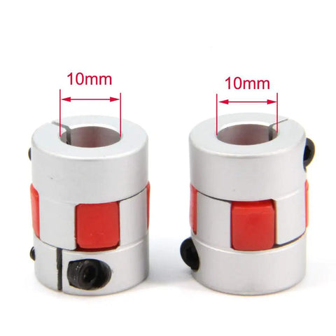 Aluminum Plum Shaped Flexible Shaft Coupling 10mm To 10mm Bore 20mm Diameter 25mm Length Built To Last For 3D Printers CNC Machines
