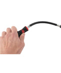 12 Inch 1/4 Inch Drive Flexible Bit Driver with Quick Release Bit Holder and Flex Shaft held in hand, showcasing its curved design.