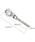 316 Stainless Steel Eye Bolt Set Of 5 With Nuts And Washers, Heavy Duty Eyebolts M8 X 1.25mm, 8mm By 80mm For Cable Rigs, detail view with dimensions