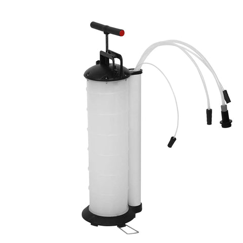 Fabater 7L Manual Engine Oil Extractor Pump, Portable Vacuum Fluid Transfer Device With Four Durable Polyethylene Suction Tubes For Car Motorcycle And Marine Service Use