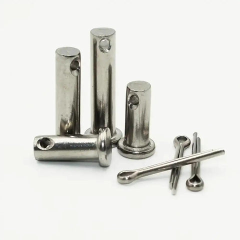 Tough-As-Nails Cylindrical Clevis Dowel Pin Kit With Flat Head And Hole 304 Stainless Steel M3 Diameter Built-To-Last Vibration-Resistant Pin Set For Repeated Disassembly And Precise Mounting Smooth Finish, M3 stainless dowel pins with flat head and through-hole
