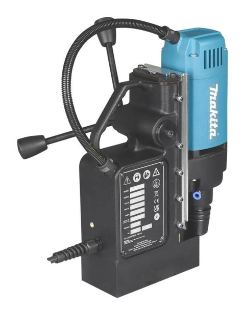 Makita HB350 1-3/8-inch magnetic drill, blue motor housing, side view