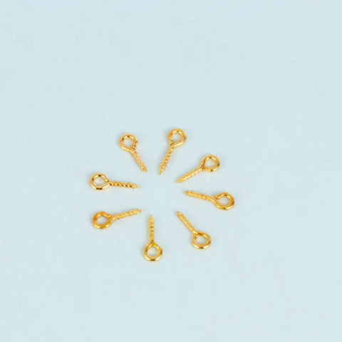 Gold eye screws from 600-Piece Sheep Eye Screw Kit With Plated Iron Round Eye Hooks And Self-Tapping Screws