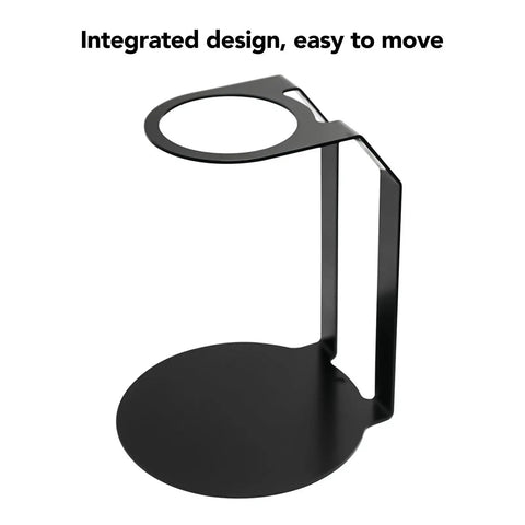 Premium Black Iron Coffee Dripper Holder With Heavy Duty Filter Stand, integrated design for easy movement.