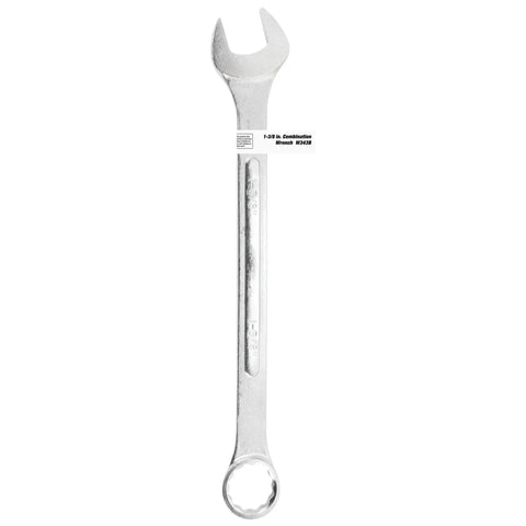 Combo Wrench 1-3/8 Inch High Torque Box End Drop-Forged Chrome Alloy Steel Construction Durable Silver Finish For Tough Auto And Garage Jobs That Stand Up To Heavy Use Every Day