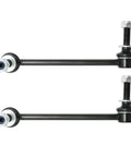 Two black steel front suspension control arms with ball joint ends for Chrysler/Dodge RWD models