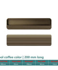Hidden Push Pull Invisible No Frills Door Handle For Closet Cabinet And Drawer Slotting Grooving Embedded Pull Burr Free Smooth Edge Sleek Black Ga Color 200mm Length Made From Zinc Alloy And Aluminum, 200mm coffee