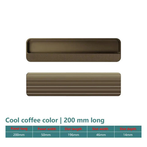 Hidden Push Pull Invisible No Frills Door Handle For Closet Cabinet And Drawer Slotting Grooving Embedded Pull Burr Free Smooth Edge Sleek Black Ga Color 200mm Length Made From Zinc Alloy And Aluminum, 200mm coffee