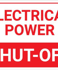Power Shutoff Safety Sign Aluminum 8x12 Rust Free Weatherproof Wall Plaque for Home Yard Residential and Commercial Premises