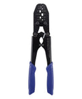 Ergonomic High Carbon Steel Terminal Crimping Tool With Adjustable Pressure Dial And Clear Markings for precise electrical repair.