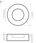 Diagram showing dimensions of Eight Pack Anti Vibration Pads For Washer And Dryer Heavy Duty Rubber Foot Pads With Rhombus Bottom.