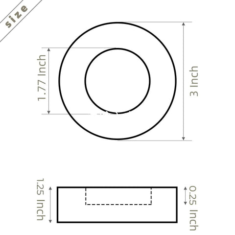 Diagram showing dimensions of Eight Pack Anti Vibration Pads For Washer And Dryer Heavy Duty Rubber Foot Pads With Rhombus Bottom.