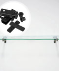 Dark Steel Shower Glass Hinge Set Four Pairs Heavy Duty Glass Door Hinges And Clamp Hardware for bathrooms.