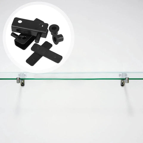 Dark Steel Shower Glass Hinge Set Four Pairs Heavy Duty Glass Door Hinges And Clamp Hardware for bathrooms.
