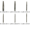 Six Pc Easy Out Screw Extractor Set Helps You Pull Broken Fasteners, Stripped Bolts and Rusty Screws From Faucets Pipes And More With Coarse Teeth Spiral Design Steel Build For Heavy Home Repairs, 6 steel extractors