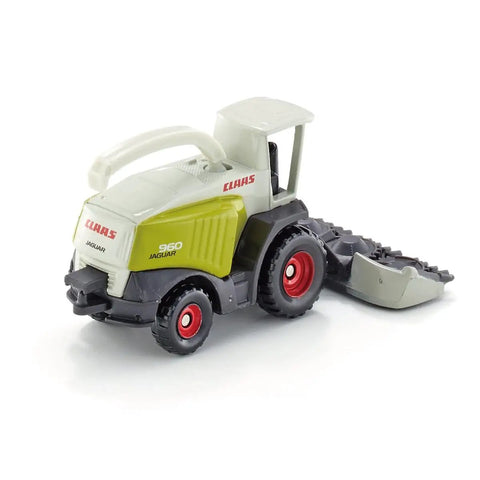 Claas Forage Harvester Toy Model With Metal Frame And Plastic Body In White And Green, Swiveling Ejection Pipe, Rugged Build, Realistic Farm Play, Tire Terrain For Kids, Trailer Hitch For Trailer Compatibility, Perfect Gift