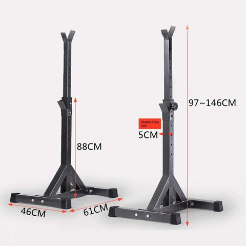Home Gym Multi Function Weight Lifting Rack With Adjustable Weight Bench For Squats And Bench Press, adjustable height 97-146cm