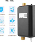 Instant 3000W Tankless Hot Water Heater 110V Mini Electric Water Heater For Sinks Bathrooms Kitchens And Laundry US Plug Black Compact