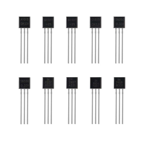Dope 250 Pack Transistor Assortment Kit With 10 Values A1015 BC327 BC337 C1815 S8050 S8550 2N2222 2N2907 2N3904 2N3906 NPN PNP