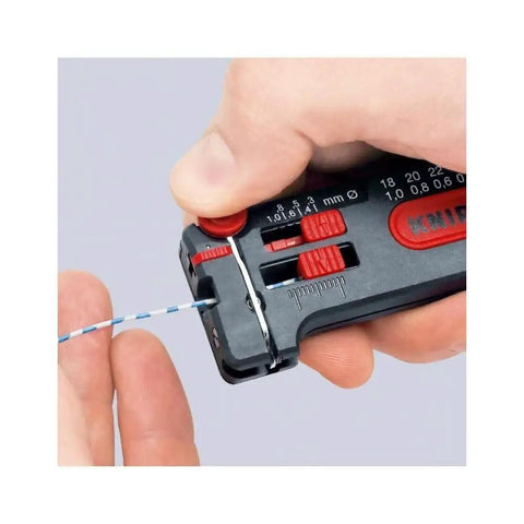Mini Wire Stripping Tool For AWG 18-28, Pro Grade Handheld Wire Stripper, Easy Grip Comfort showcasing precise wire stripping