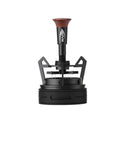 Dope Espresso WDT Tool Featuring Nine Pin Rotary Stirrer for perfectly clump free coffee beds, black with wooden handle.