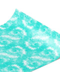 Tie Dye Seafoam Spiral Matte Vinyl Film Wrap For Cars 59 Inch By 11 Foot Sheet Roll With Dope Bubble Free Air Egress And Invisible Air Channels Laminated 3.5 Mil Quick Install displaying spiral pattern