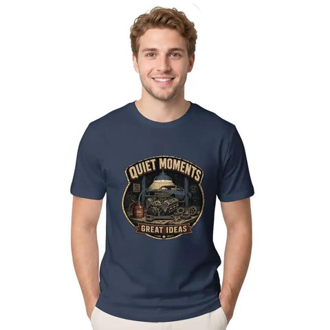 Vintage Mechanical Engineer T Shirt With Cool Engine And Wrench Design For Car Enthusiasts Who Love Garage Projects Soft Cotton Tee on model