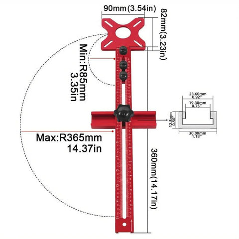 Pro Grade Aluminum Alloy Router Milling Bracket Circle Cutting Jig Adjustable Quick Release Router Guide For Woodworking