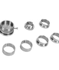 Stainless Steel Watch Movement Base Holder Kit With Precision Adjustment Tool components on white background.