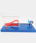 Airplane Lift Principle Demonstrator Hands On Physics Mechanics Lab Kit with wing model and blower on blue base