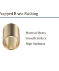 Two Pack Cast Brass Oilless Sleeve Bearings 5/8 Inch By 3/4 Inch Outer Dia By 1-1/8 Inch Length Wrapped Bushings No Lubrication Needed