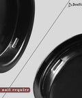 Close-up of Black Closet Door Finger Pull One And Three Quarter Inch Hole Opening 4 Pack Easy Snap In Circular Sliding Door Pull No Nails Needed For Pocket Doors Bi Parting Cabinets And Sliding Barn Door Systems