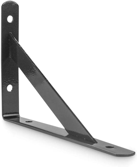 Heavy Duty Shelf Brackets Six Pack Black L Corner Braces 4 By 6 Inch 90 Degree Floating Shelves Mounts industrial rustic look