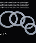 Four white silicone rings of varying sizes for Premium Silicone Moka Pot Gasket Seal Replacement For Stovetop Espresso Makers.