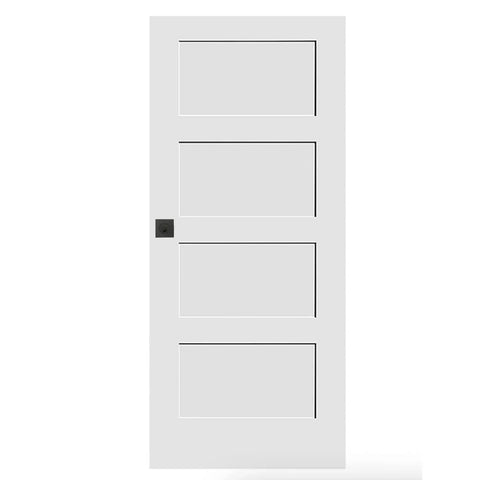 Square Deadbolt Matte Black Single Cylinder Lock For Front Door Keyed On One Side With Inside Turn Lock Easy Screwdriver Install Modern Sleek Exterior Security Upgrade For Home Front Entry on white door.