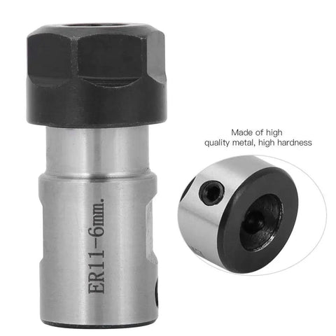 Heavy Duty C16 ER11 Milling Holder Chuck Collet Spacer Sleeve For Deep Hole Metal Machining With 6mm Shaft Diameter showing durable metal design.