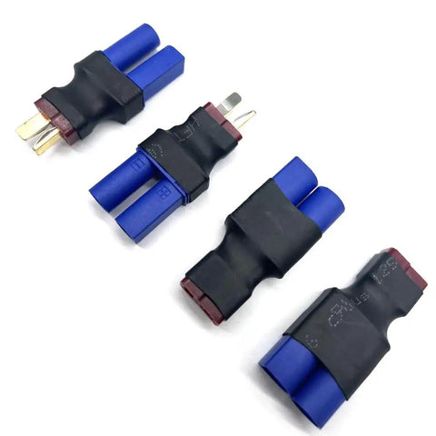 2 Pairs EC5 To T Plug Adapters For RC Cars Trucks Planes Boats And LiPo Battery Chargers EC5 Male To T Plug Female And T Plug Male