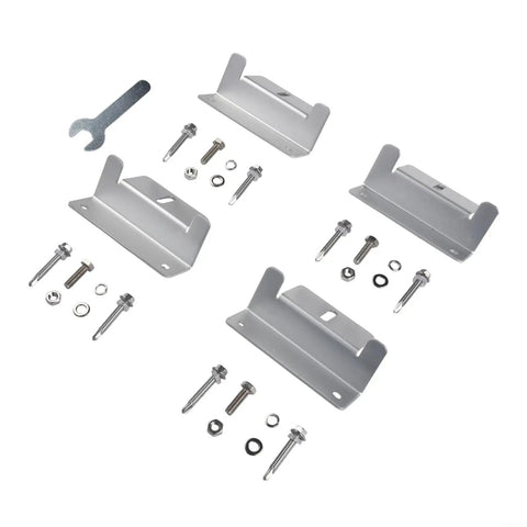 Rooftop RV Hardware Kit With Lightweight Aluminum Z Brackets, Irregular Wall Panels, 4 Pack Surface Kit, Includes Nuts, Screws, Hex Key