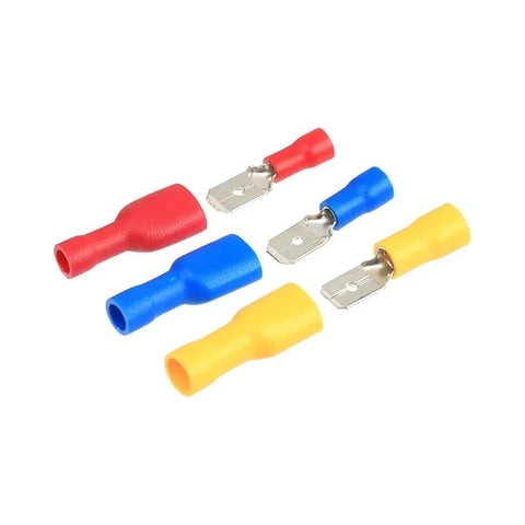 Zckhnqop 222 Piece Fully Insulated Male And Female Spade Crimp Terminals Electrical Wire Butt Connector Assorted Kit AWG 22 To 10, color-coded