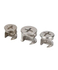 Three In One Thickening Connector Eccentric Wheel For Furniture Hardware, 15mm 12mm 10mm Diameters, Zinc Alloy Nickel Plated, 3 Pcs
