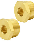 Solid Brass Reducer Hex Bushing Three Quarter NPT Male To One Eighth NPT Female Pipe Fitting Adapter For Plumbing Air Hydraulic And Gas