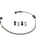 Heavy Duty Stainless Braided Hydraulic Brake Hose Line 550mm 21.6 Inches With M10 Banjo Bolts Two Angles 28 Degree And 90 Degree For Pit Quad Dirt Bike ATV Go Kart Off Road