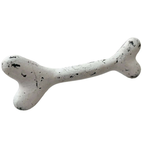 6 Inch Dog Bone Style Cast Iron Door Pull For Barn Doors Gates Cabinets And Drawers, Heavy Rustic Black White Finish