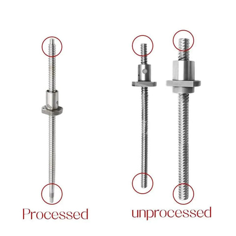Top Tier 5mm Lead SFU2005 Rolled Ball Screw Kit With Machined Ends Includes RM2005 Nut BK15 BF15 Supports Plus Coupler For Solid CNC Machines At 950mm Length, machined and unprocessed ends