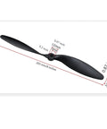 8x6 RC Propeller For Quadcopters And Planes Black Nylon Glass Fiber 3.17 Shaft Diameter Lightweight Durable Prop Blades