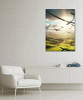Freedom Over The Green Hills Wall Art Dope Canvas Print Or Poster Ready To Hang 30x20, featuring gliders over lush landscape