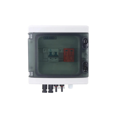 Heavy Duty Solar Pv Combiner Box Wsdb Pv11 500V 600V 1 Input 1 Output 1 String Enclosure For Off Grid Power Systems visible from the front.