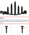 600 Piece Small Wood Screws Kit Self Tapping Phillips Drive M3 And Size Four 6 8 10 12mm Black Carbon Steel Short Cabinet And Tiny Screws For Electronics DIY Micro Woodworking, black Phillips wood screws with warning note